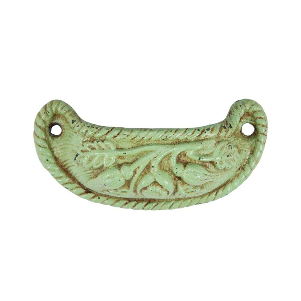 Decorative Mint Green Floral Drawer Pull